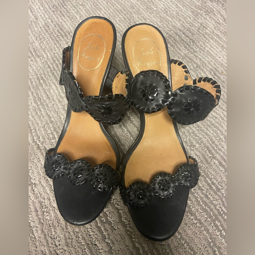Size 9 Black Jack Rogers Wedges, barely worn.